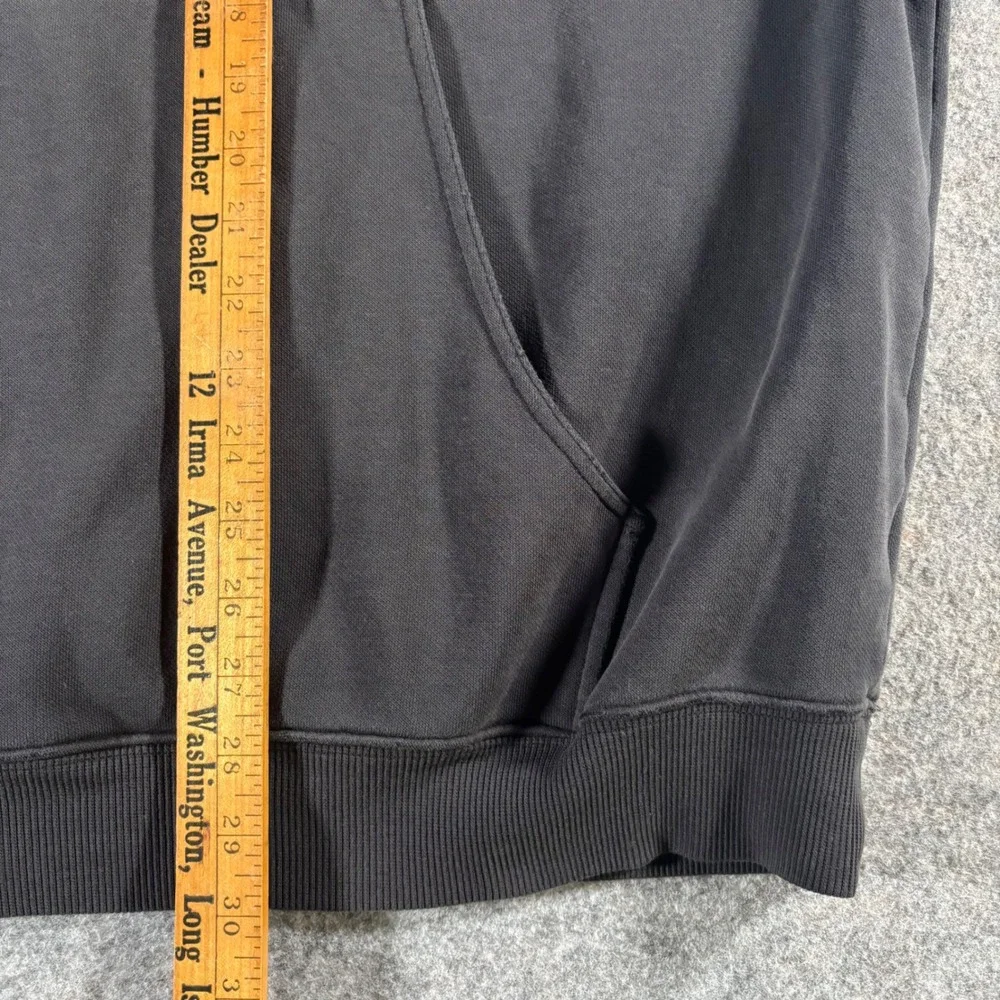 VTG Adidas Black Hoodie Sweatshirt Pullover Embroidered Logo Size 2XL‎ 90s Faded
